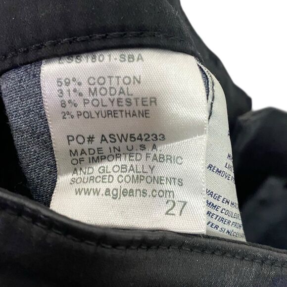 AG Adriano Goldschmied Jeans Women 27 Black Faux Leather Pants Farrah Skinny NEW - Picture 6 of 15